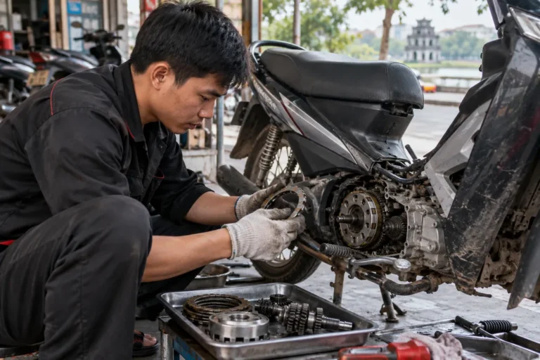 Hình minh họa: Xe số vào số bị kêu lạch cạch: Yamaha nêu năm nguyên nhân từ lá bố, cần số, bánh răng và nhớt