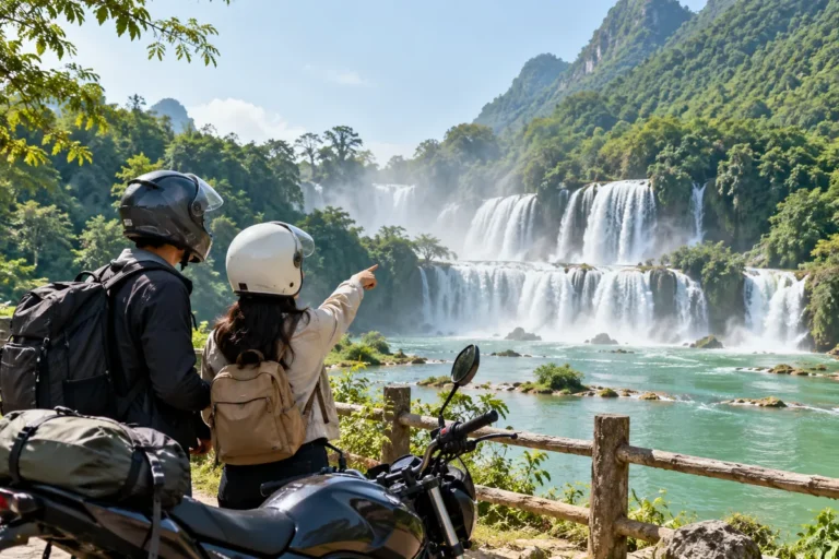 Hình minh họa: Thác Bản Giốc nên đến lúc mấy giờ: khuyến cáo 10 giờ 30–15 giờ 30 khi ít nước và mốc xả nước 11–15 giờ năm 2023