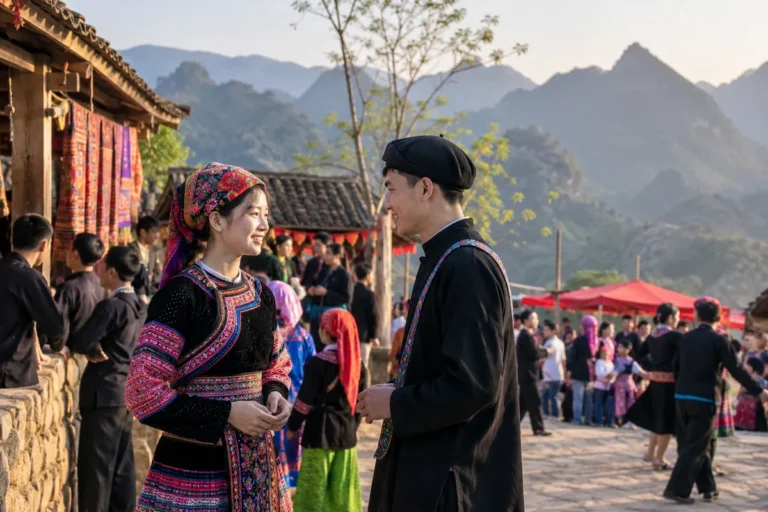 Hình minh họa: Chợ tình Khâu Vai họp ngày nào: 27/3 âm lịch, năm 2024 là 4–5/5, năm 2026 khai mạc tối 12/5 ở xã Khâu Vai