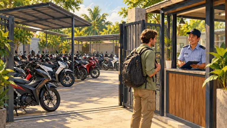 Minh họa người dân làm việc tại nơi lưu giữ xe máy.