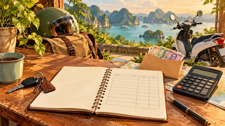 Minh họa du khách dự trù chi phí phát sinh trước chuyến đi tự túc.
