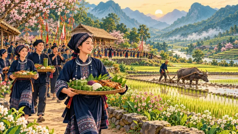 Minh họa lễ hội xuống đồng của cộng đồng người Tày ở Tuyên Quang.