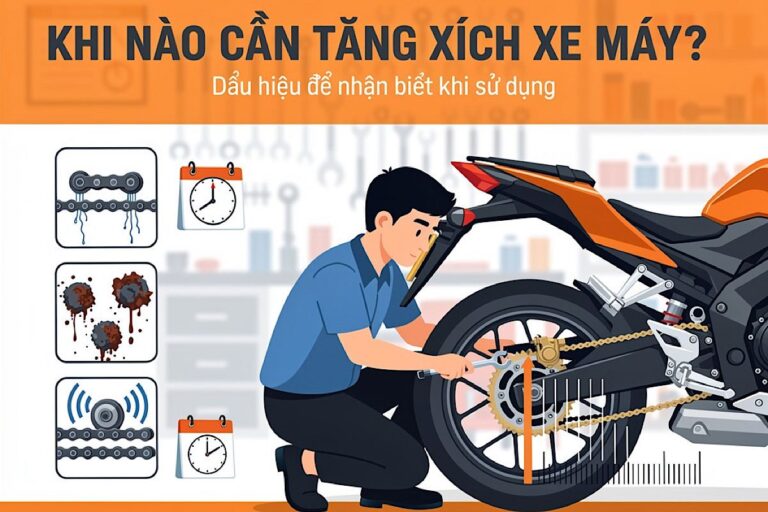 Kiểm tra và tăng xích xe máy