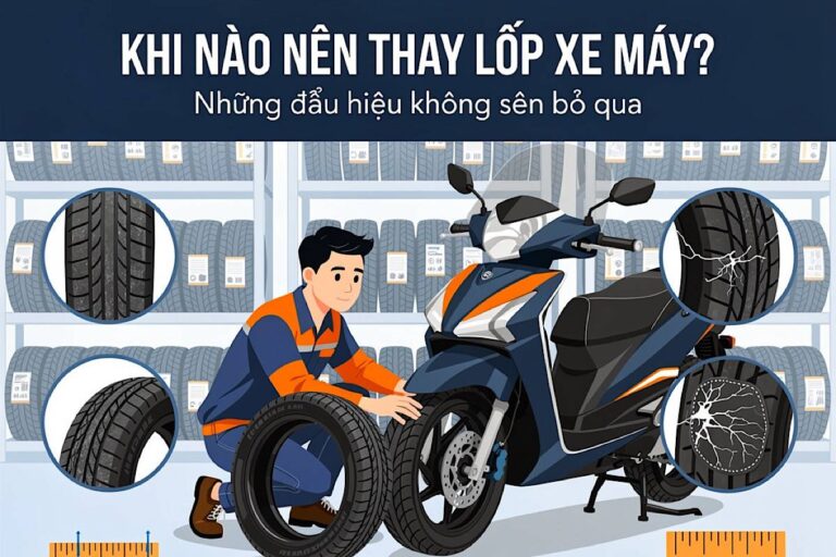 Kiểm tra và thay lốp xe máy