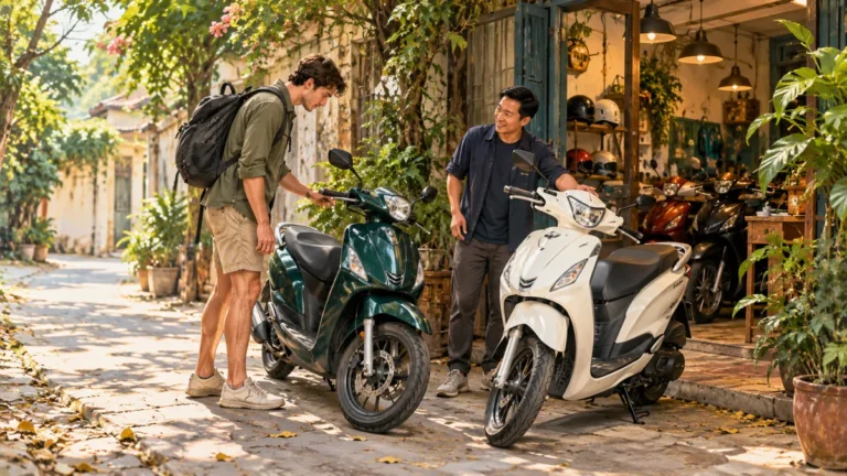 Minh họa khách chọn xe tay ga nhỏ gọn khi thuê xe tại Ngọc Hà.