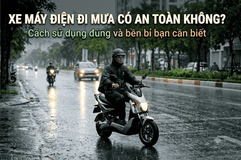 An toàn khi đi xe máy điện dưới trời mưa